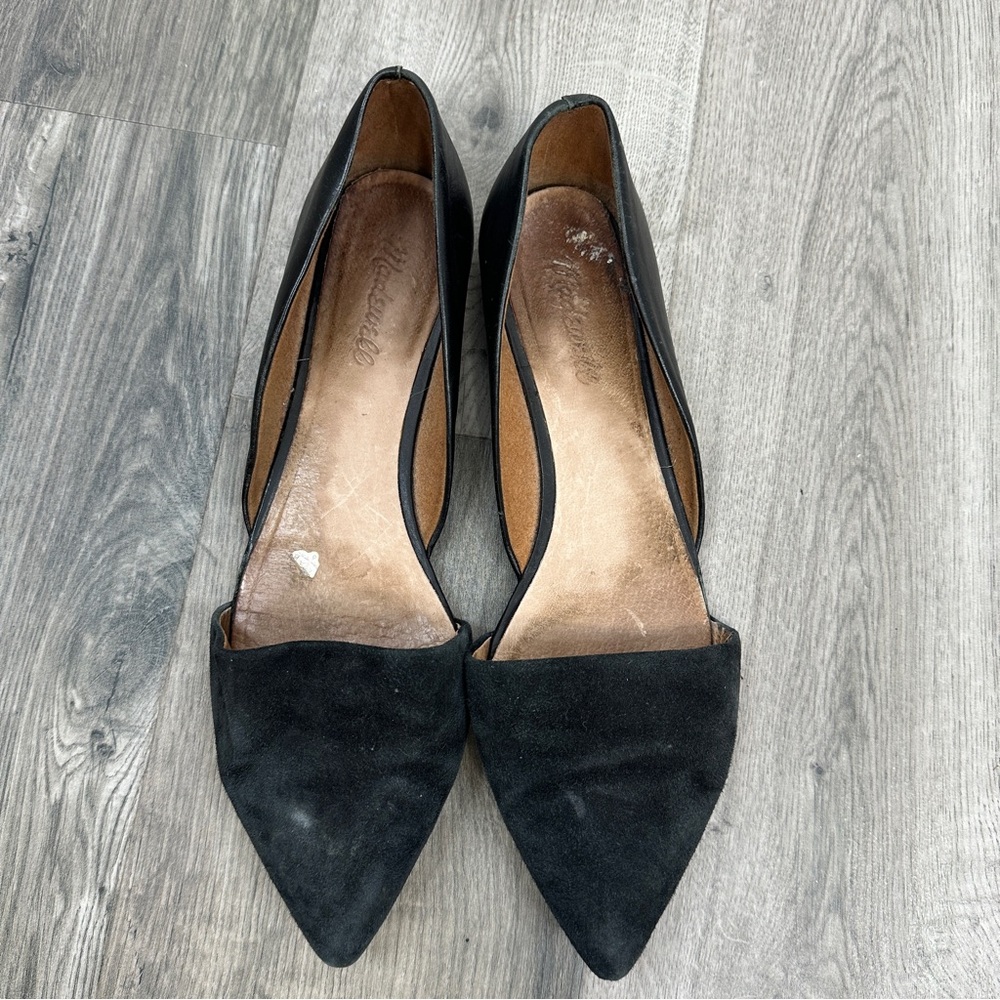 Madewell Black Women's Pointed Toe Suede Flats 9.5 - Picture 4 of 6